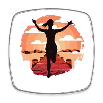 Jump Shoes Fitness Fitness Frau - Viereckiger Kühlschrankmagnet - Weiß - Vorne