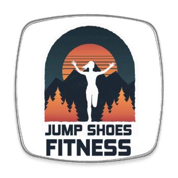 Jump Shoes Fitness Fitness Woman - Square fridge magnet - white - Front