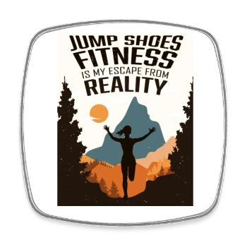 Jump Shoes Fitness, Fitness Femme - Magnet carré - blanc - Devant