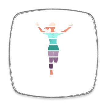 Retro Jump Shoes Fitness - Viereckiger Kühlschrankmagnet - Weiß - Vorne