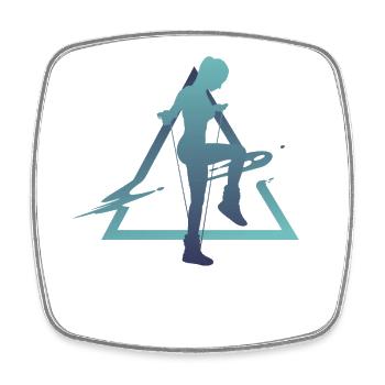 Geometry Rope Jumping - Square fridge magnet - white - Front