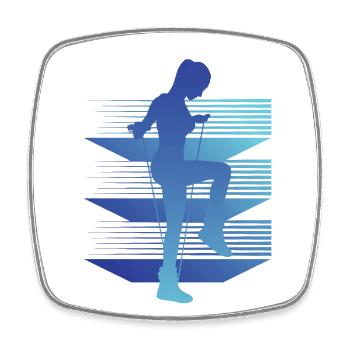 Geometry Rope Jumping - Square fridge magnet - white - Front