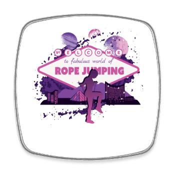 Fabulous world of rope jumping - Square fridge magnet - white - Front
