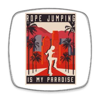 Saut à la corde de palmier de Californie - Magnet carré - blanc - Devant