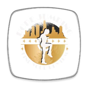 Music Rope Jumping - Square fridge magnet - white - Front