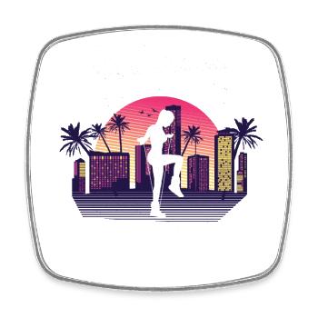 Saut à la corde de palmier de Californie - Magnet carré - blanc - Devant