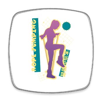 Vaporwave Rope Jumping - Square fridge magnet - white - Front