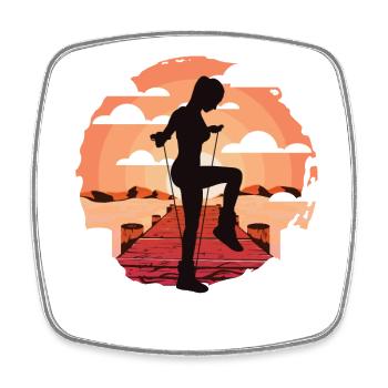 Rope Jumping Rope Jumping Woman - Square fridge magnet - white - Front