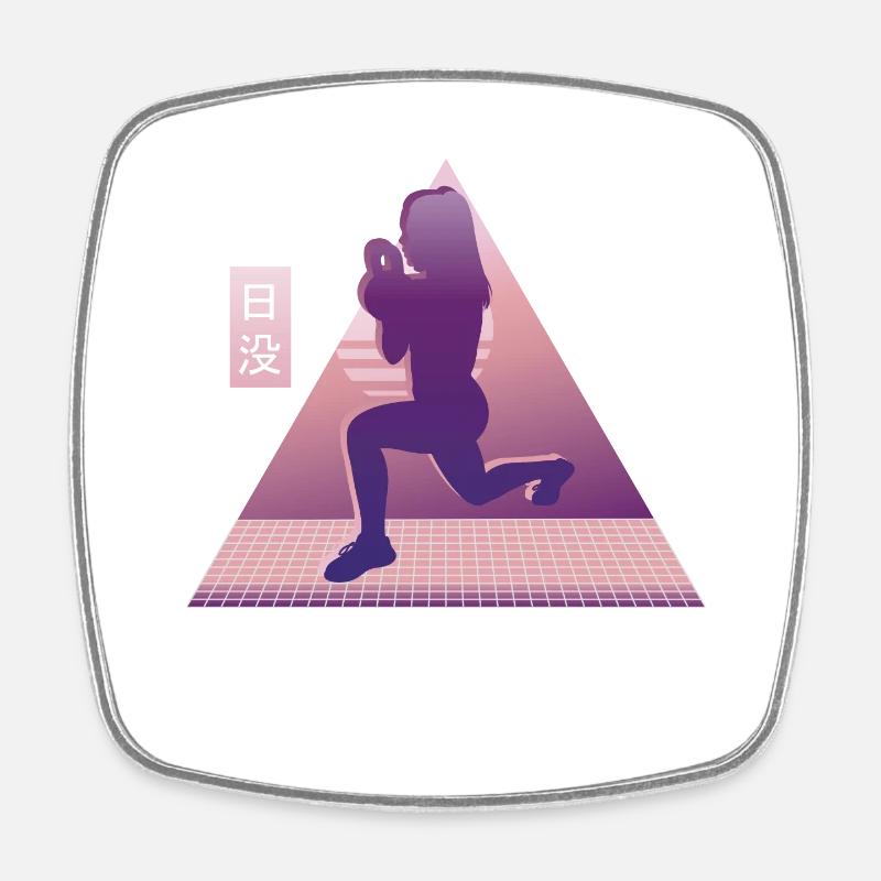 Vaporwave HIIT - Square fridge magnet - white