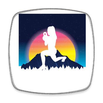 Vaporwave HIIT - Viereckiger Kühlschrankmagnet - Weiß - Vorne