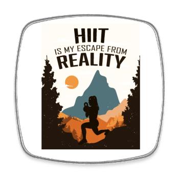 HIIT, Femme Fitness - Magnet carré - blanc - Devant