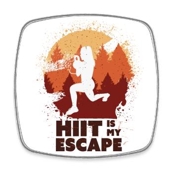 HIIT, Fitness Frau - Viereckiger Kühlschrankmagnet - Weiß - Vorne