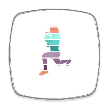 Retro HIIT - Viereckiger Kühlschrankmagnet - Weiß - Vorne