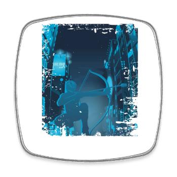 Arrowtag de la ville asiatique - Magnet carré - blanc - Devant