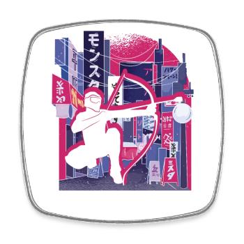 Arrowtag de la ville asiatique - Magnet carré - blanc - Devant