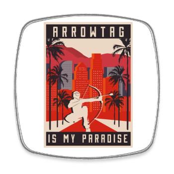 California Palm Arrowtag - Square fridge magnet - white - Front