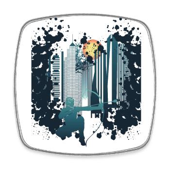 Flèche Skyline - Magnet carré - blanc - Devant