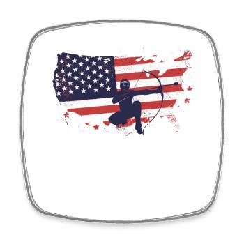 Arrowtag du drapeau américain - Magnet carré - blanc - Devant