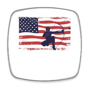 Arrowtag du drapeau américain - Magnet carré - blanc - Devant