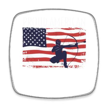 Arrowtag du drapeau américain - Magnet carré - blanc - Devant