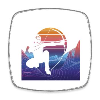 Vaporwave Arrowtag - Viereckiger Kühlschrankmagnet - Weiß - Vorne