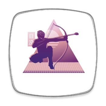 Vaporwave Arrowtag - Viereckiger Kühlschrankmagnet - Weiß - Vorne