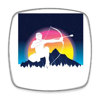 Vaporwave Arrowtag - Viereckiger Kühlschrankmagnet - Weiß - Vorne