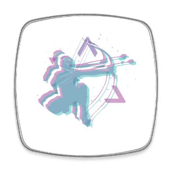 Balise fléchée Vaporwave Space - Magnet carré - blanc - Devant