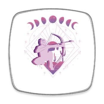 Balise fléchée Vaporwave Space - Magnet carré - blanc - Devant