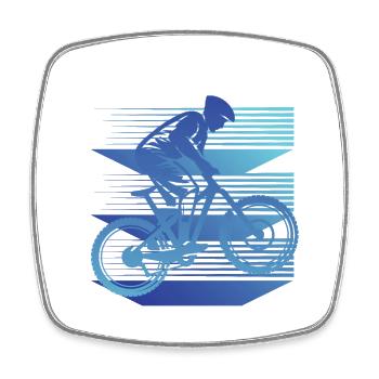 Geometry Downhill - Square fridge magnet - white - Front