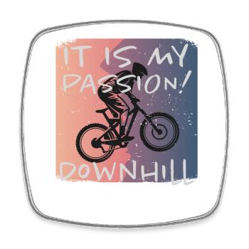 Grunge Downhill - Square fridge magnet - white - Front
