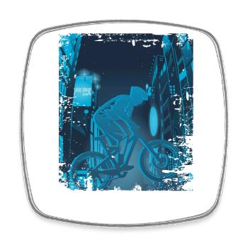 Asian City Downhill - Square fridge magnet - white - Front