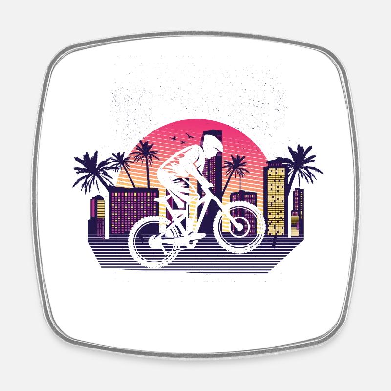 California Palms Downhill - Square fridge magnet - white