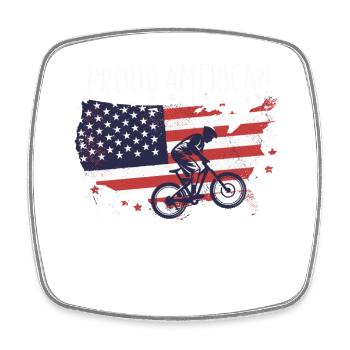 American Flag Downhill - Square fridge magnet - white - Front