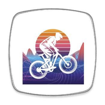 Vaporwave Downhill - Viereckiger Kühlschrankmagnet - Weiß - Vorne