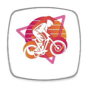 Vaporwave Downhill - Viereckiger Kühlschrankmagnet - Weiß - Vorne