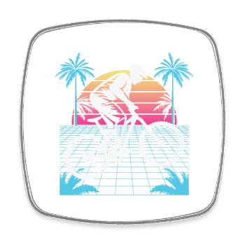 Vaporwave Downhill - Viereckiger Kühlschrankmagnet - Weiß - Vorne