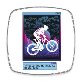 Vaporwave Metaverse Downhill - Viereckiger Kühlschrankmagnet - Weiß - Vorne