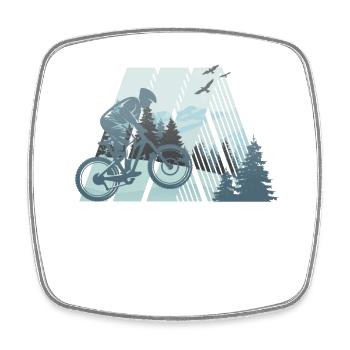 VTT de descente - Magnet carré - blanc - Devant