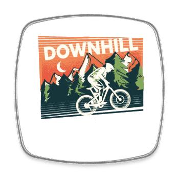 VTT de descente - Magnet carré - blanc - Devant