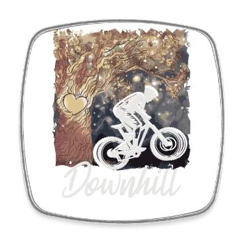 VTT de descente - Magnet carré - blanc - Devant