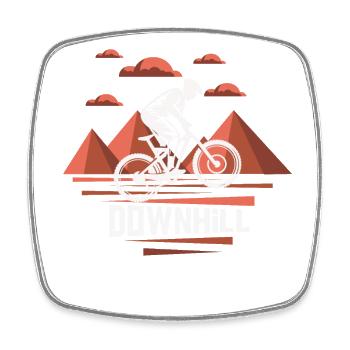 VTT de descente - Magnet carré - blanc - Devant