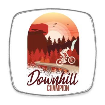 Champion de descente - Magnet carré - blanc - Devant
