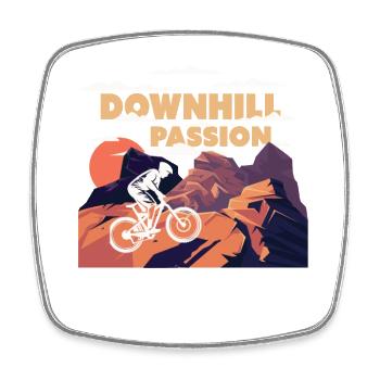 Downhill Passion - Viereckiger Kühlschrankmagnet - Weiß - Vorne