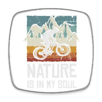 Downhill, mountain biking - Square fridge magnet - white - Front