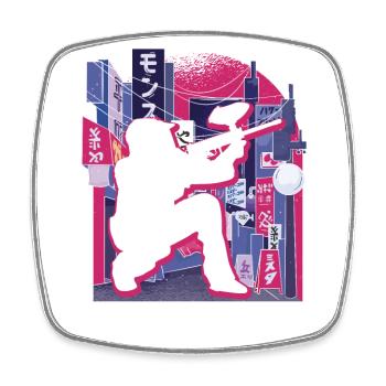 Paintball de la ville asiatique - Magnet carré - blanc - Devant