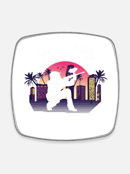 Paintball de palmier de Californie - Magnet carré - blanc