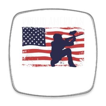 American Flag Paintball - Square fridge magnet - white - Front