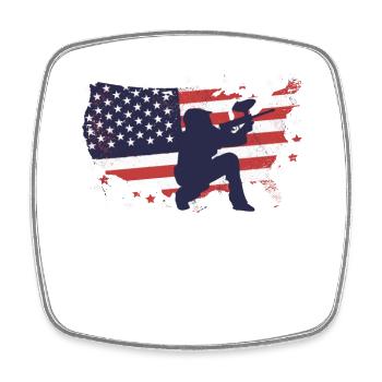 Amerikanische Fahne Paintball - Viereckiger Kühlschrankmagnet - Weiß - Vorne