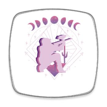 Vaporwave Weltall Paintball - Viereckiger Kühlschrankmagnet - Weiß - Vorne